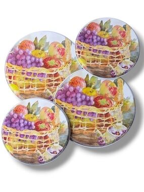 Stove Burner Covers Range Kleen Round Colorful Floral Fruit 4 Piece Multicolor